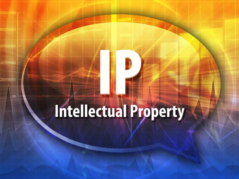 A speech bubble with the words ip intellectual property, highlighting the importance of Federal Government support for Proposal Support.